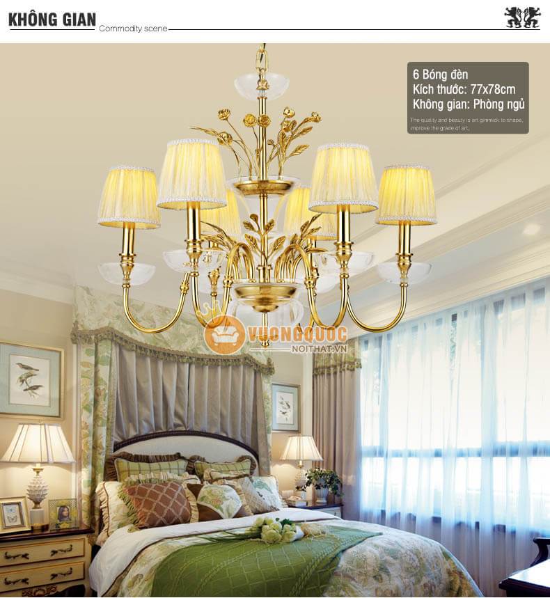 Đèn chùm đồng cao cấp phong cách đồng quê pháp ABR142-2